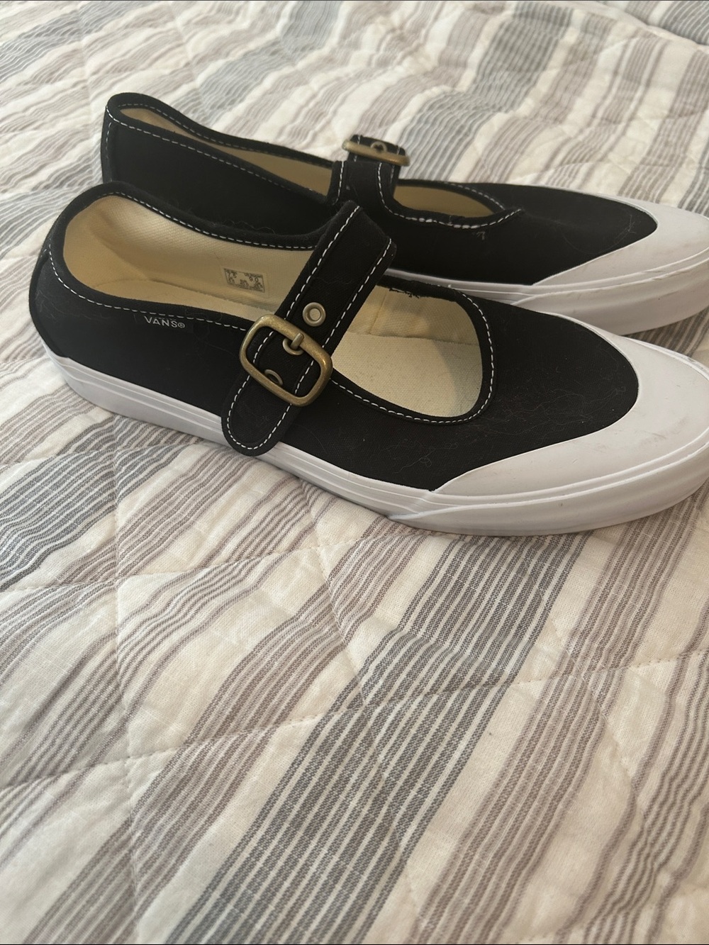 Women’s VANS Black Mary Jane Canvas Shoes with Buckle